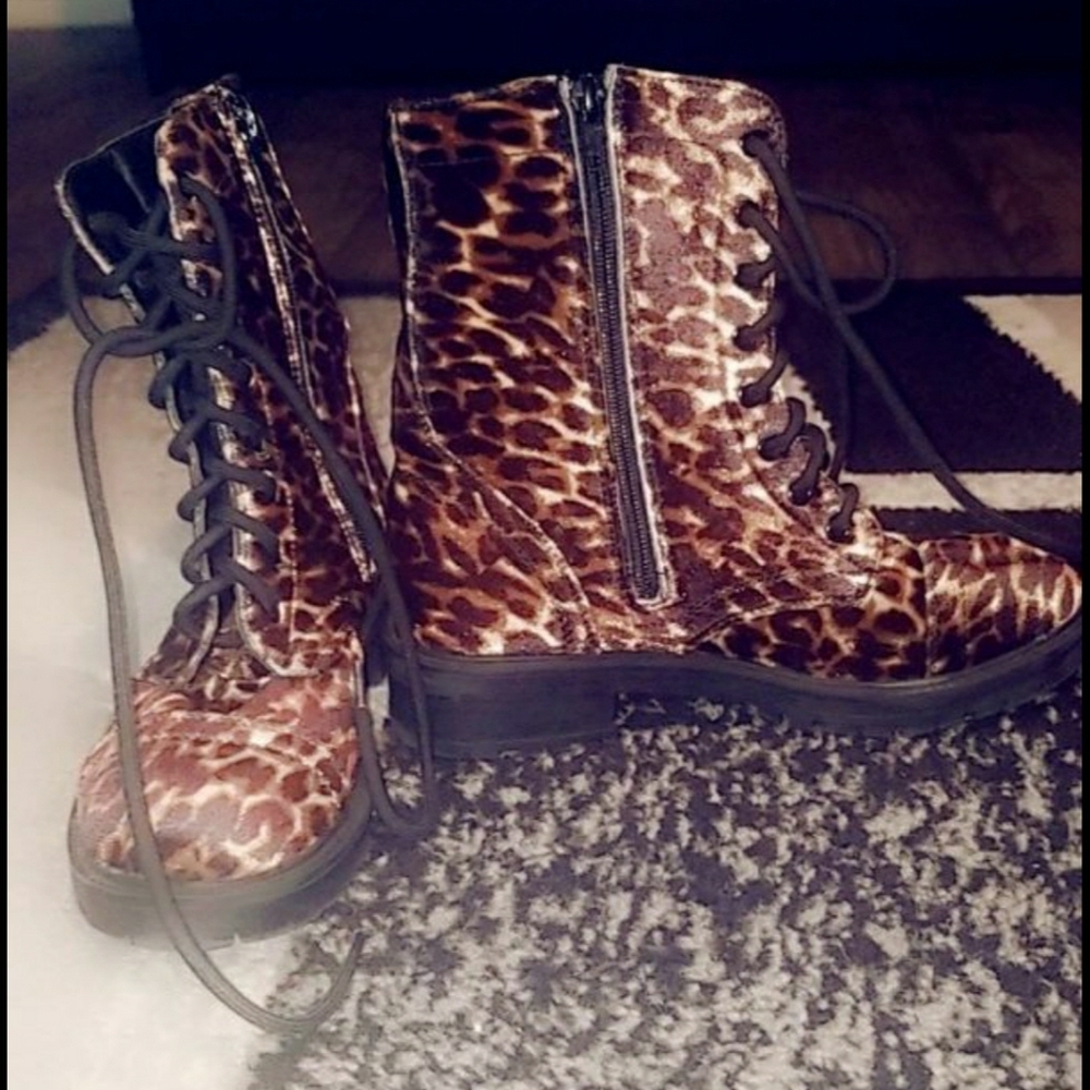 Leopard print boots
